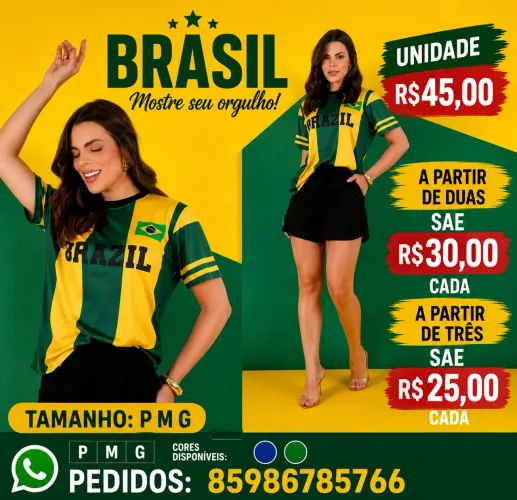 Blusa feminino Brasil 