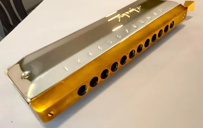 Gaita Hohner - Bocal Folheado a Ouro 