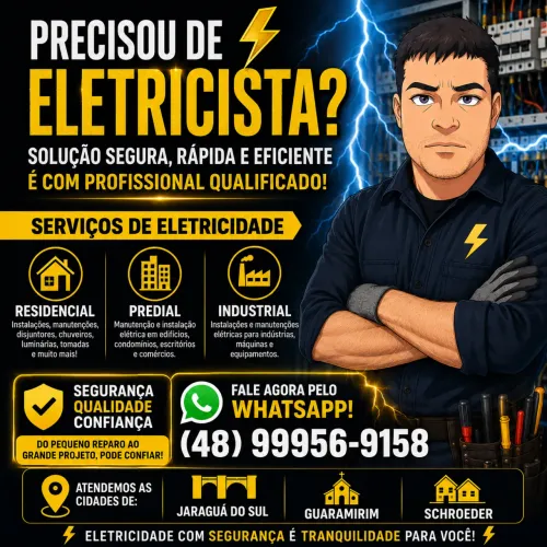 Serviços de eletricidade - Jaraguá, Guaramirim e Schoroeder