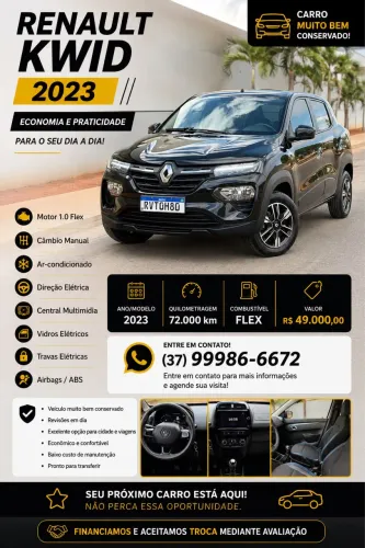 Renault Kwid Intense 1.0 Flex 12V 5P Mec. 2023