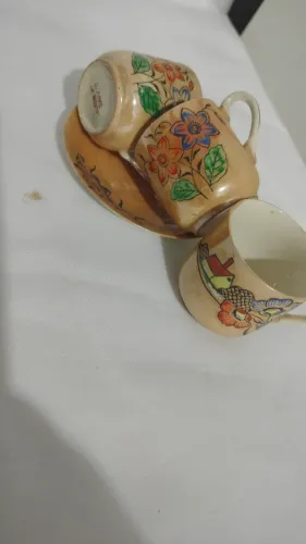 Xícaras de café vintage estilo rústico - porcelana decorativa