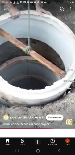 Cava se poço normal e fossa 