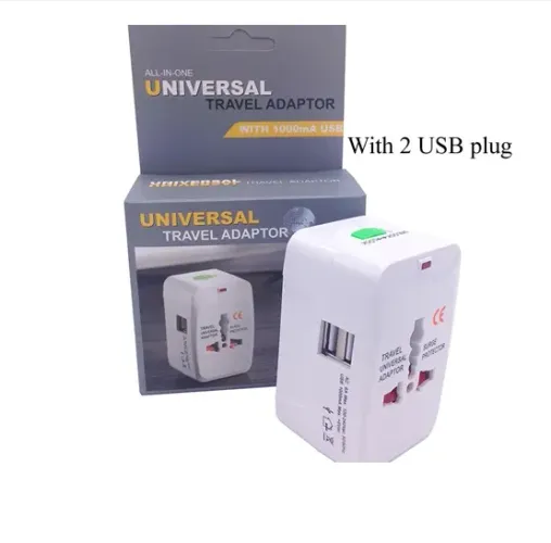 Adaptador De Tomada Universal Com 2 Usb Para + De 150 Países
