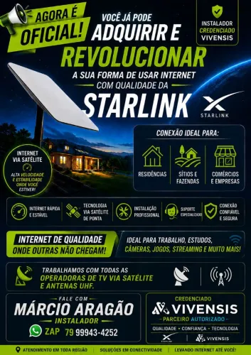Trabalhamos com instalação e manutenção de todos os tipos de antenas.