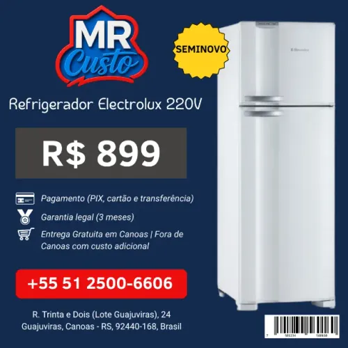 Geladeira Electrolux 220v Seminova | Revisada, Testada e com Garantia | MR Custo
