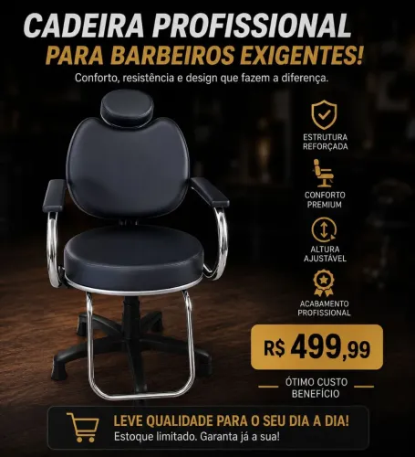 Cadeira de barbeiro e salão de beleza.