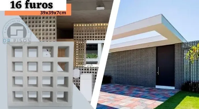 Peças Concreto, Ladrilhos, piso tatil chapeu de muro