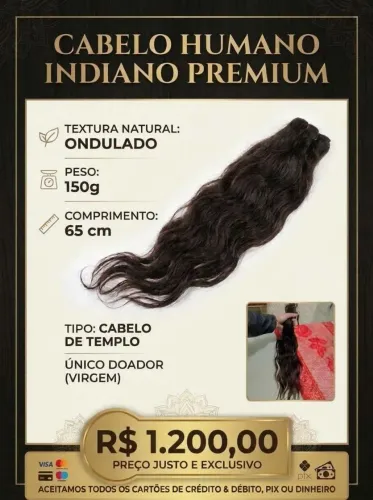 Cabelo indiano ondulado premium novo