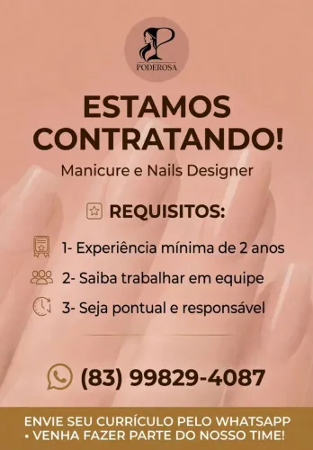 Vagas de manicure e nails design 