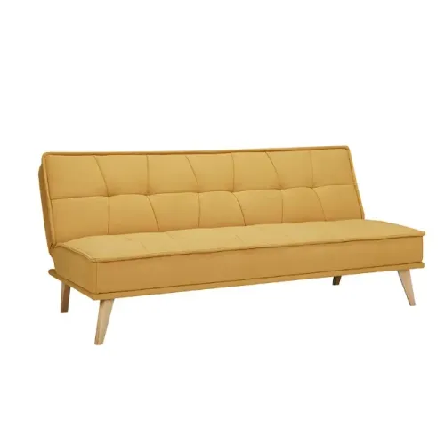 Sofá-Cama 3 Lugares Casal Amarelo