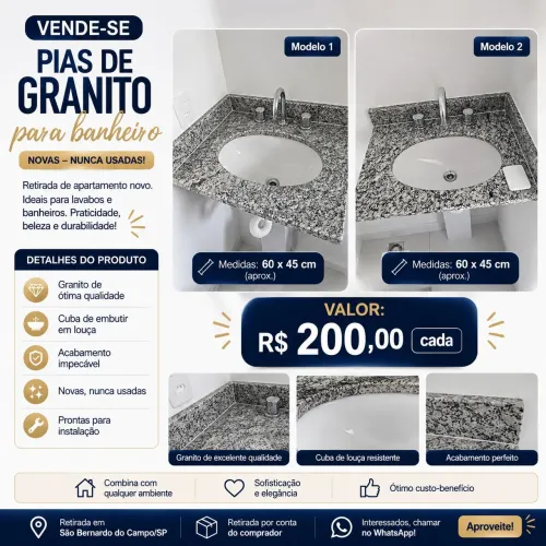 Pedras e pias para banheiro