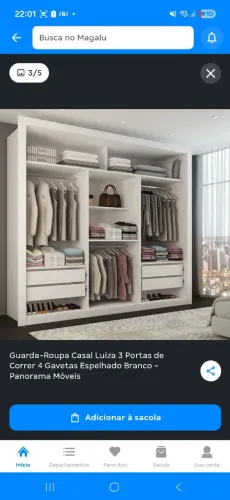 Guarda roupa de casal porta de correr 