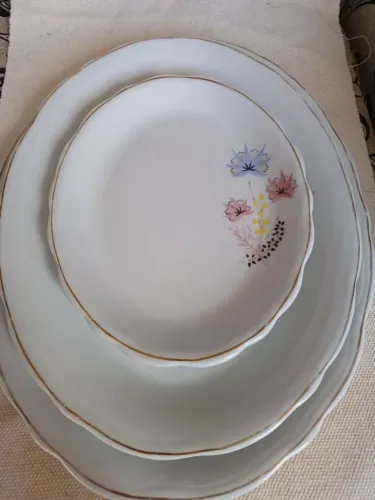 Kit 3 travessas interamerican porcelana floral