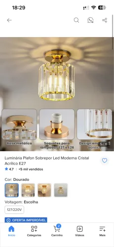 02 Luminária com lâmpada 