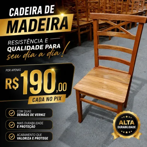 Cadeiras de madeira eucalipto branco  2 demãos de verniz $ 190,00 cada no Pix entregamos 