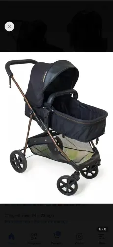 Carrinho de bebê de paseio travel system Galzerano Napoli Napoli Trio preto e cobre