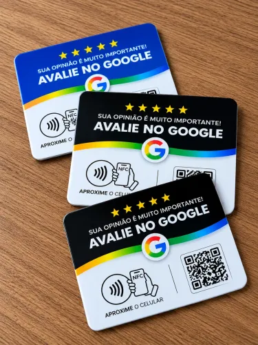 Plaquinha avaliação Google Nfc