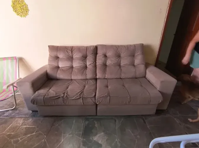 Sofá 3 lugares reclinável/retrátil