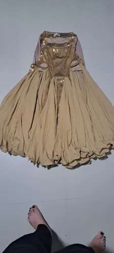 Saia para figurino de Dança do Ventre - Paetê Dourado