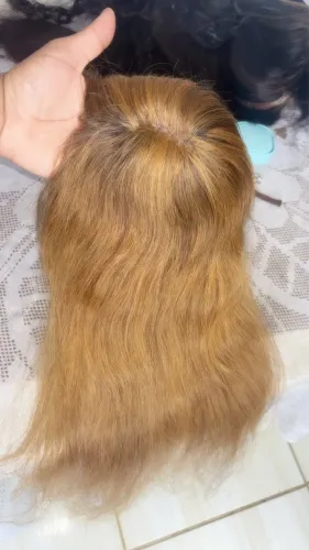 Topo loiro de cabelo 100% humano 60 cm
