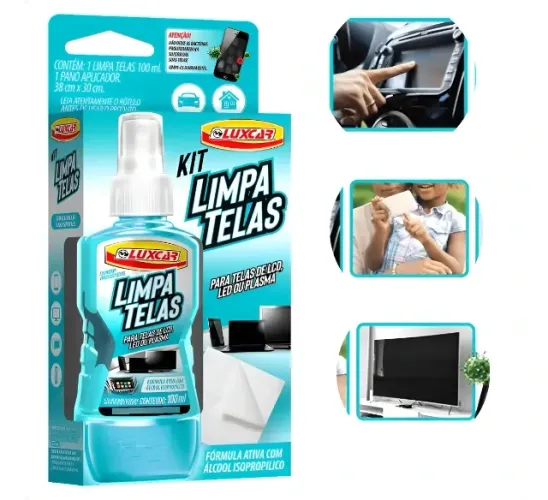 Kit Limpa Telas Celular, Monitor, Tablet, Multimidia, Tv Azul-claro