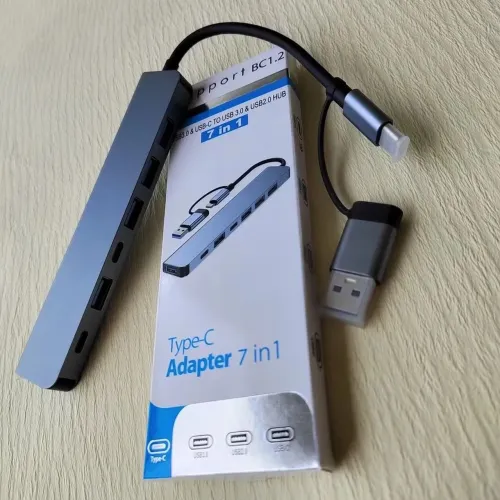 HUB Knup KP-HB512 USB-C 7 Portas 5USB + 2USB-C 5Gbps - Novo Lacrado!