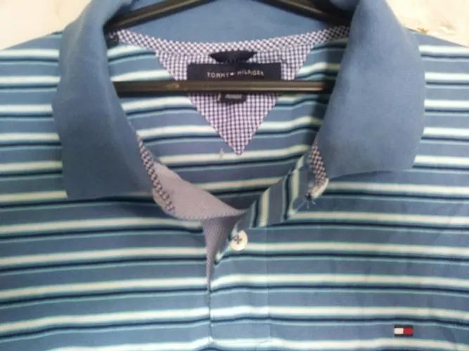 Camisa Polo Tommy Hilfiger Plus Size Listrada Xg 78cmx 58cm