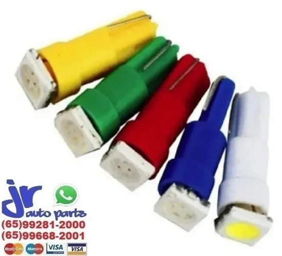 Led Pingo T5 3 LEDs 0,6W 12V Aplicação no Painel Reposição