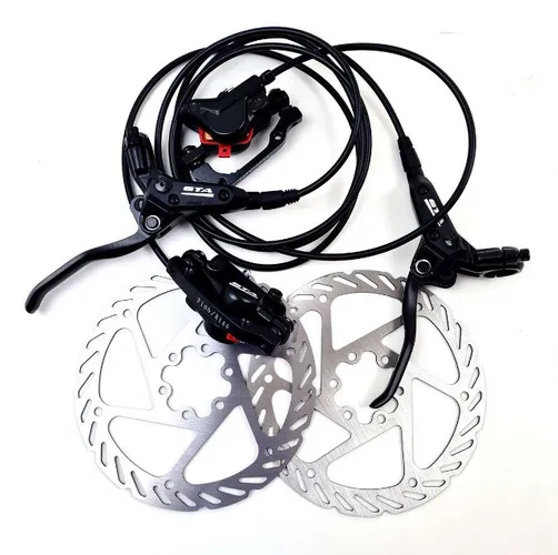 Freios À Disco Hidraulico Bicicleta GTA Completo com Disco Rotores 160mm 6 furos 8648