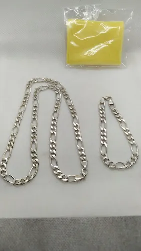 Kit Corrente e Pulseira 3x1 + flanela de polimento 