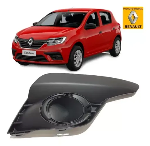 Moldura Farol Auxiliar Renault Sandero 2020 - Preto - Lado Direito - Fipparts