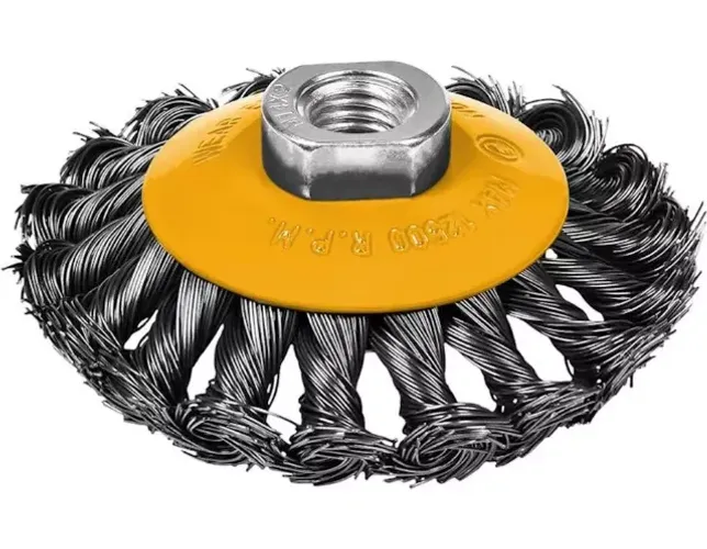 Escova De Aço Carbono Cônica Torcida 4" - 100mm Fertak