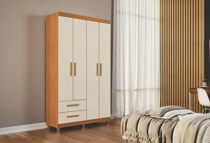 Guarda Roupa Solteiro C/2 Gavetas C/4 Portas 1.20M. Produtos Novos Direto de Fábrica.