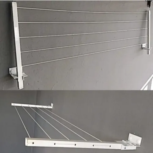 Varal para roupas reforçado 60 Kg retrátil alumínio articulado