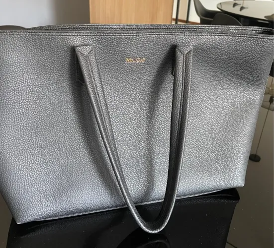 Bolsa couro Mr Cat preta