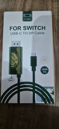 Cabo USB-C para DP 4K 100W PD para Nintendo Switch