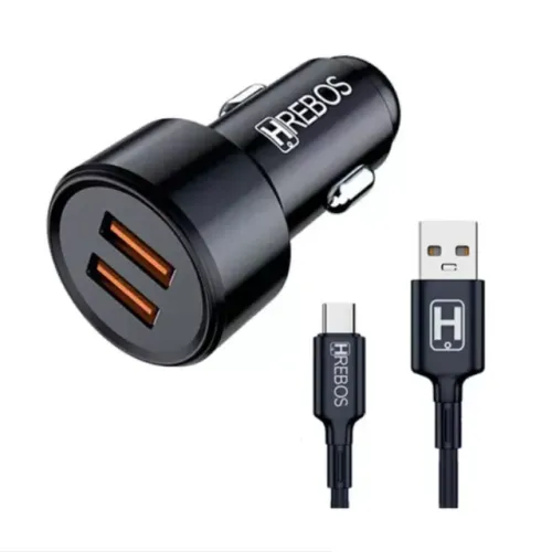 Carregador Veicular Kit Hrebos HS-368V (2USB) com Cabo (Micro USB V8) - WZetta
