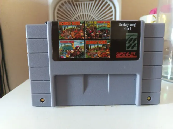 Cartucho 4 em 1 novo, com todos Donkey Kong para Super Nintendo