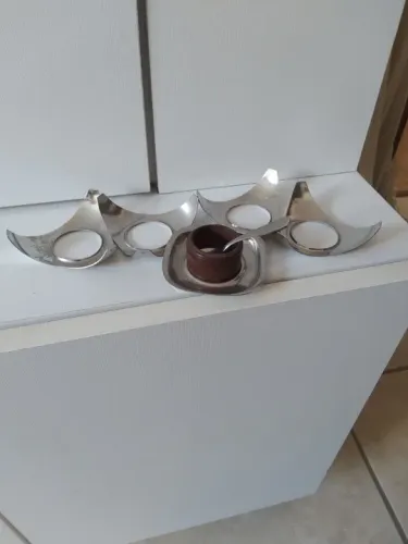 Porta ovos e saleiro com colher