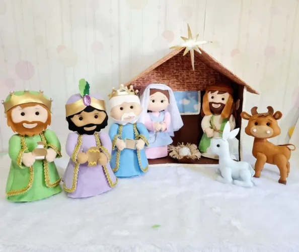 Decoração Natal em feltro  presépio 