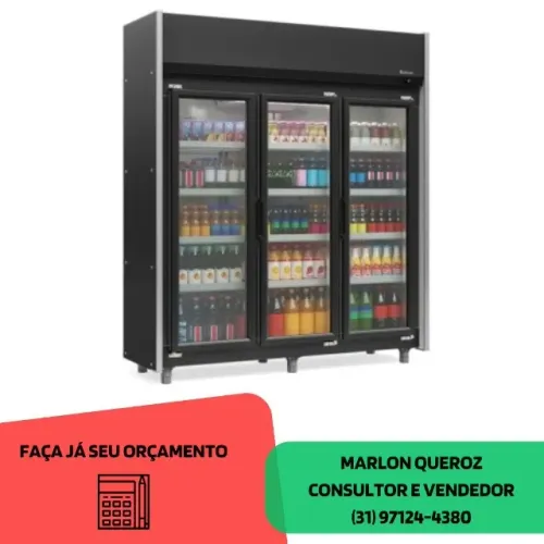 Refrigerador 3 Portas Preto Gelopar 220v