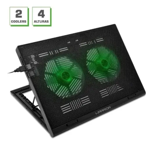 Base com cooler notebook Warrior Power Gamer com led verde (NOVO)