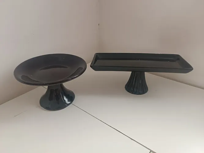 Conjunto de Bandejas Decorativas Cerâmica