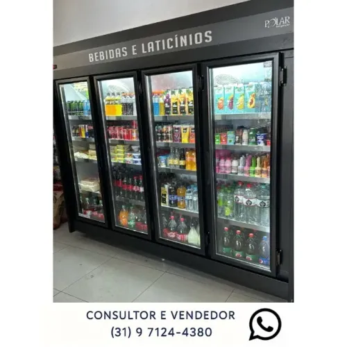 Refrigerador 4 Portas para bebidas Preto Polar Novo