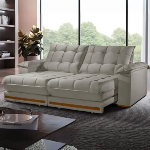 Sofá Retrátil e Reclinável Barcelona 2,50m Móveis com Descontos e com Pronta Entrega!