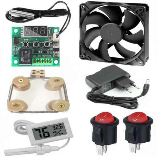 Kit Para chocadeira 220V termostato cooler fonte chavinha