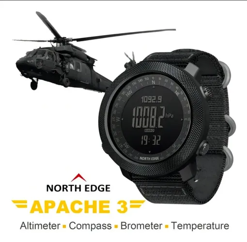  Relogio North Edge Apache Militar Altímetro Barômetro Bússola Prova D'água original <br>