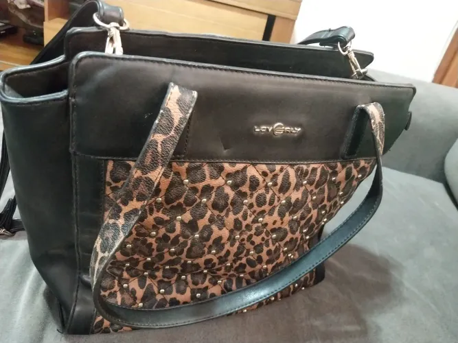 Bolsa Love Girl Preta e Animal Print