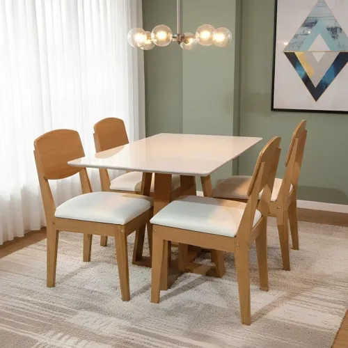 Mesa Pedro 90x90 com 4 cadeiras Havana - Entrega Rápida 