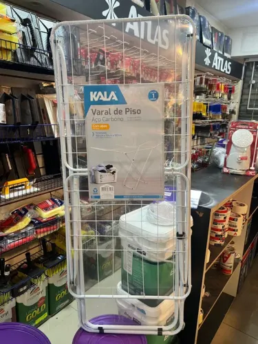 Varal Portátil De Piso Em Aço Carbono Com Abas - Kala